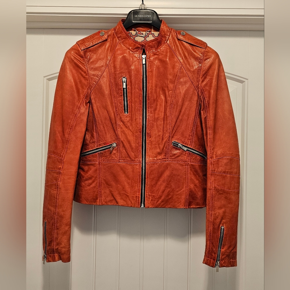 Ladies leather jacket M